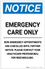 Notice: Emergency Care Only Portrait - Label