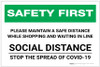 Safety First: Please Maintain Distance While Shopping - Social Distance Landscape - Label