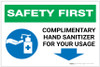 Safety First: Complimentary Hand Sanitizer For Your Usage - Down Arrow Landscape - Label
