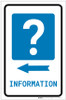 Information Left Arrow with Question Mark Portrait - Label