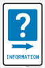 Information Right Arrow with Question Mark Portrait - Label