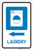 Laundry Left Arrow with Icon Portrait - Label