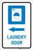 Laundry Room Left Arrow with Icon Portrait - Label