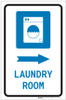 Laundry Room Right Arrow with Icon Portrait - Label