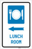 Lunch Room Left Arrow with Icon Portrait - Label