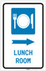 Lunch Room Right Arrow with Icon Portrait - Label