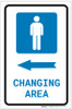 Mens Changing Area Left Arrow with Icon Portrait - Label
