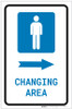 Mens Changing Area Right Arrow with Icon Portrait - Label