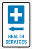 Health Services Left Arrow with Icon Portrait - Label
