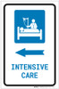 Intensive Care Left Arrow with Icon Portrait - Label