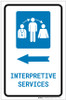 Interpretive Services Left Arrow with Icon Portrait - Label