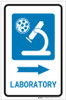 Laboratory Right Arrow with Icon Portrait - Label