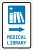 Medical Library Right Arrow with Icon Portrait - Label