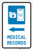 Medical Records Left Arrow with Icon Portrait - Label Medical Records Left Arrow with Icon Portrait - Label