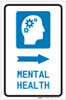 Mental Health Right Arrow with Icon Portrait - Label