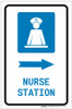 Nurse Station Right Arrow with Icon Portrait - Label