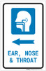 Ears, Nose, and Throat (ENT) Left Arrow with Icon Portrait - Label