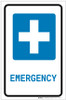 Emergency with First Aid Symbol Portrait - Label Emergency with First Aid Symbol Portrait - Label