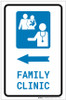 Family Clinic Left Arrow with Icon Portrait - Label