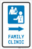 Family Clinic Right Arrow with Icon Portrait - Label Family Clinic Right Arrow with Icon Portrait - Label