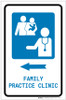 Family Practice Clinic Left Arrow with Icon Portrait - Label