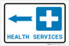 Health Services Left Arrow with Icon Landscape - Label