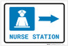 Nurse Station Right Arrow with Icon Landscape - Label