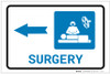Surgery Left Arrow with Icon Landscape - Label