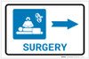 Surgery Right Arrow with Icon Landscape - Label