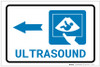 Ultrasound Left Arrow with Icon Landscape - Label Ultrasound Left Arrow with Icon Landscape - Label
