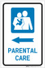 Parental Care Left Arrow with Icon Portrait - Label