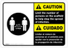 Caution: Limit Number Of Persons On Scaffold Bilingual Spanish with Icon ANSI Landscape - Wall Sign Caution: Limit Number Of Persons On Scaffold Bilingual Spanish with Icon ANSI Landscape - Wall Sign