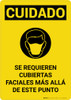 Caution: Face Coverings Required Beyond This Point Spanish with Icon Portrait - Wall Sign