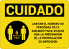 Caution: Limit Number Of Persons On Scaffold Spanish with Icon Landscape - Wall Sign