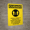 Caution: Limit Number Of Persons On Scaffold Spanish with Icon Portrait - Wall Sign Caution: Limit Number Of Persons On Scaffold Spanish with Icon Portrait - Wall Sign