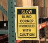 Blind Corner/Proceed with Caution - Rack Mounted Sign Blind Corner/Proceed with Caution - Rack Mounted Sign