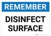 Remember: Disinfect Surface Landscape - Wall Sign
