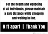 Please Maintain 6 Ft Apart While Shopping And Waiting In Line Landscape - Wall Sign