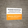Please Maintain A Distance From Others While Shopping Landscape - Wall Sign
