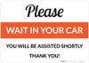 Please Wait In Your Car Thank You Landscape - Wall Sign Please Wait In Your Car Thank You Landscape - Wall Sign