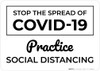 Stop The Spread Of COVID-19 Practice Social Distancing Landscape - Wall Sign
