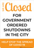 We Are Closed For Government Ordered Shutdowns Portrait - Wall Sign We Are Closed For Government Ordered Shutdowns Portrait - Wall Sign