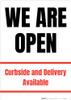 We Are Open Curbside And Delivery Available Portrait - Wall Sign We Are Open Curbside And Delivery Available Portrait - Wall Sign