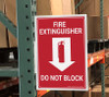 Fire Extinguisher/Do Not Block - Rack Mounted Sign Fire Extinguisher/Do Not Block - Rack Mounted Sign