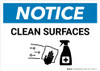Notice: Clean Surfaces with Icon Landscape - Wall Sign