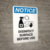 Notice: Disinfect Surface Before Use with Icon Portrait - Wall Sign
