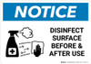 Notice: Disinfect Surface Before and After Use with Icon Landscape - Wall Sign Notice: Disinfect Surface Before and After Use with Icon Landscape - Wall Sign