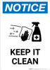 Notice: Keep It Clean with Icon Portrait - Wall Sign Notice: Keep It Clean with Icon Portrait - Wall Sign