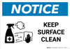 Notice: Keep Surface Clean with Icon Landscape - Wall Sign Notice: Keep Surface Clean with Icon Landscape - Wall Sign