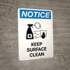 Notice: Keep Surface Clean with Icon Portrait - Wall Sign